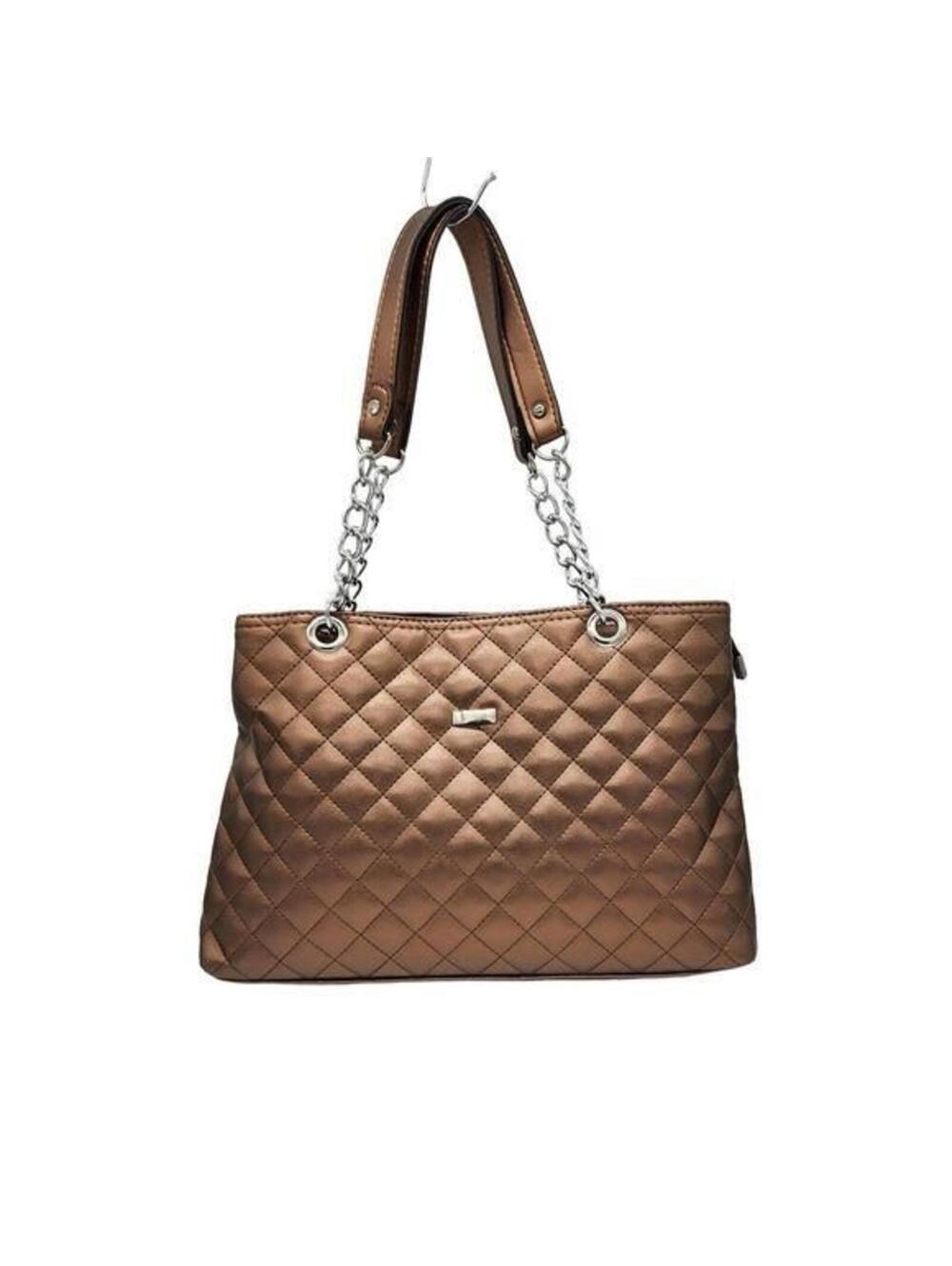 Tan Gold Large Handbag